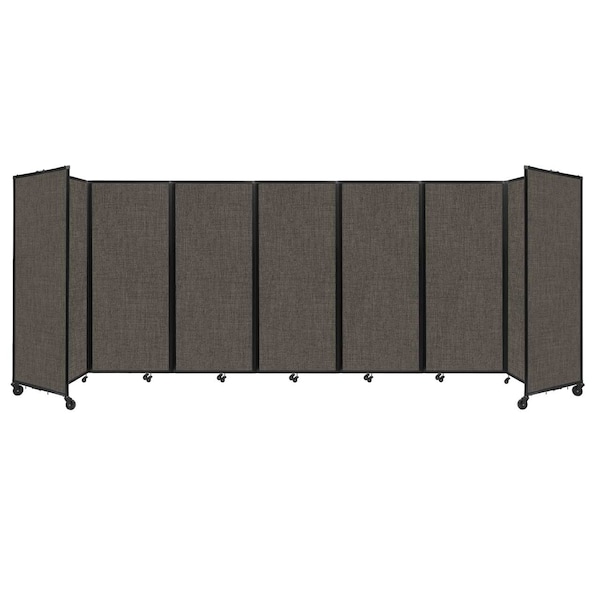 Room Divider 360 Folding Portable Partition 19'6" x 6'10" Mocha Fabric